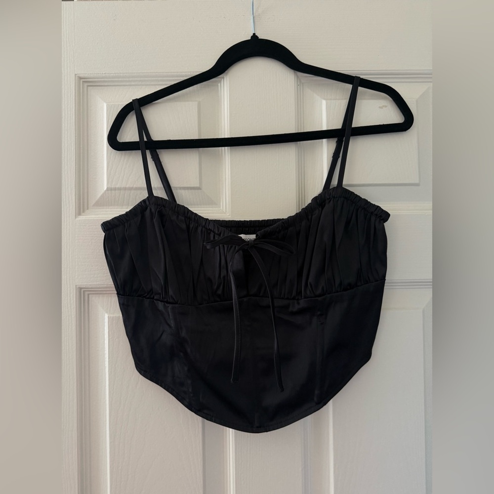 Glassons Black Satin Bustier Top